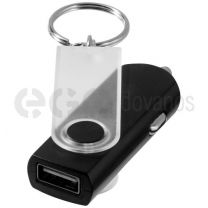 Swivel car adapter key chain