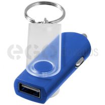 Swivel car adapter key chain