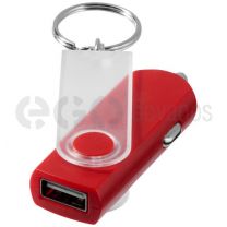 Swivel car adapter key chain